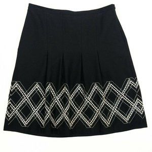 Ann Taylor Loft Skirt Black Knee Length 6 Diamond
